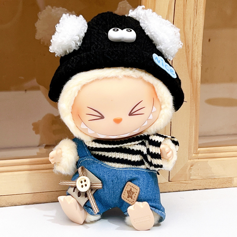 Doll Clothes Denim Suspender Pants Suit detail 2