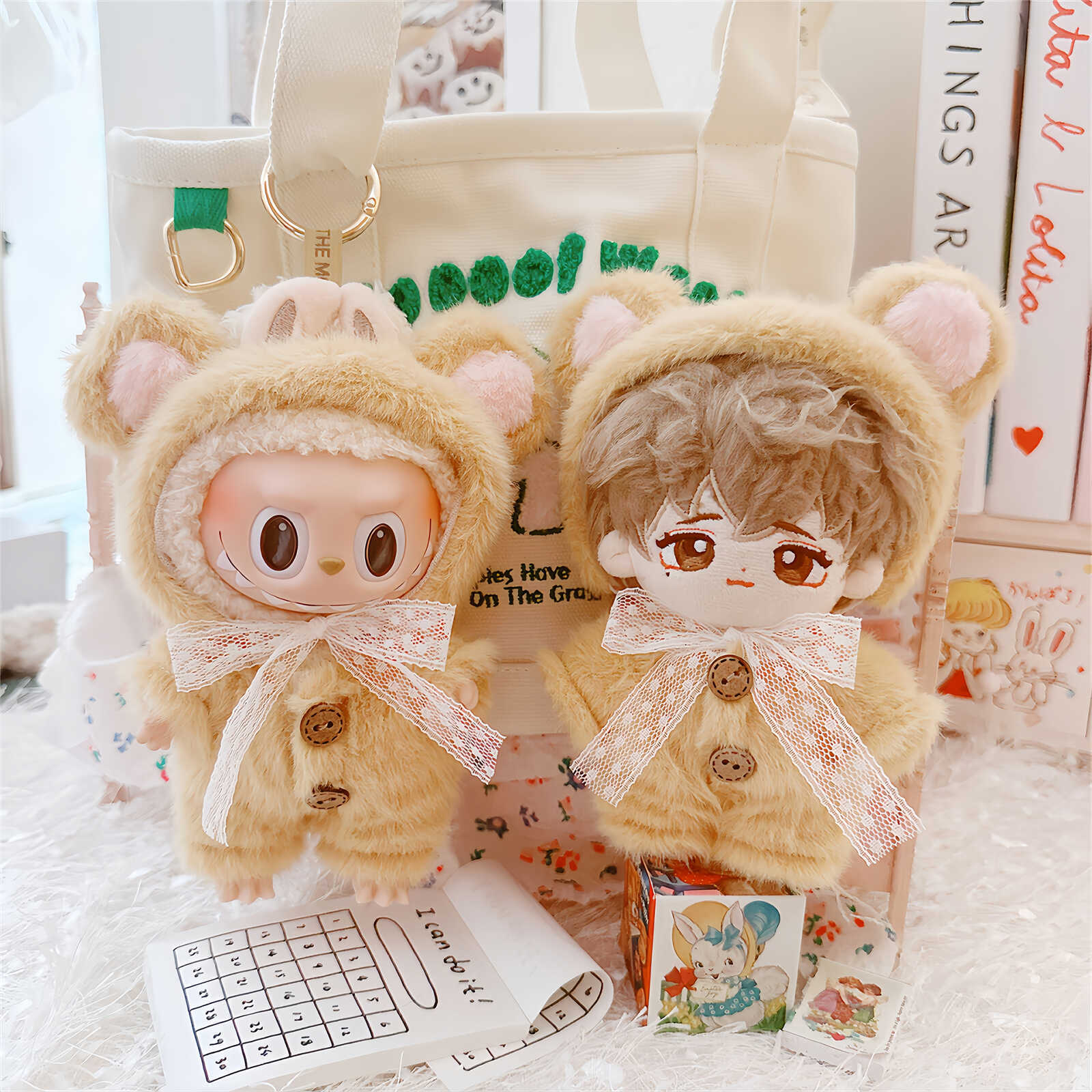 Doll Clothes Cotton Jumpsuit Hat Suit detail 5