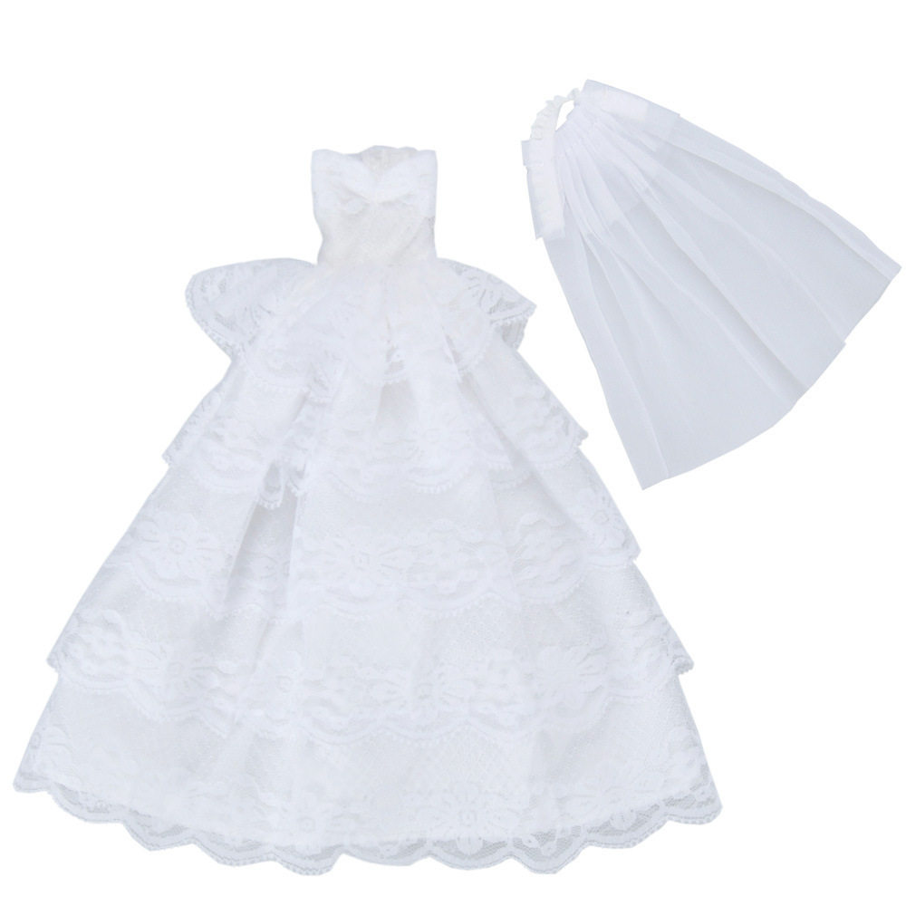Doll Clothes Toy Doll Wedding Clothes Doll West Assembly Five Layers Wedding Dress detail 8