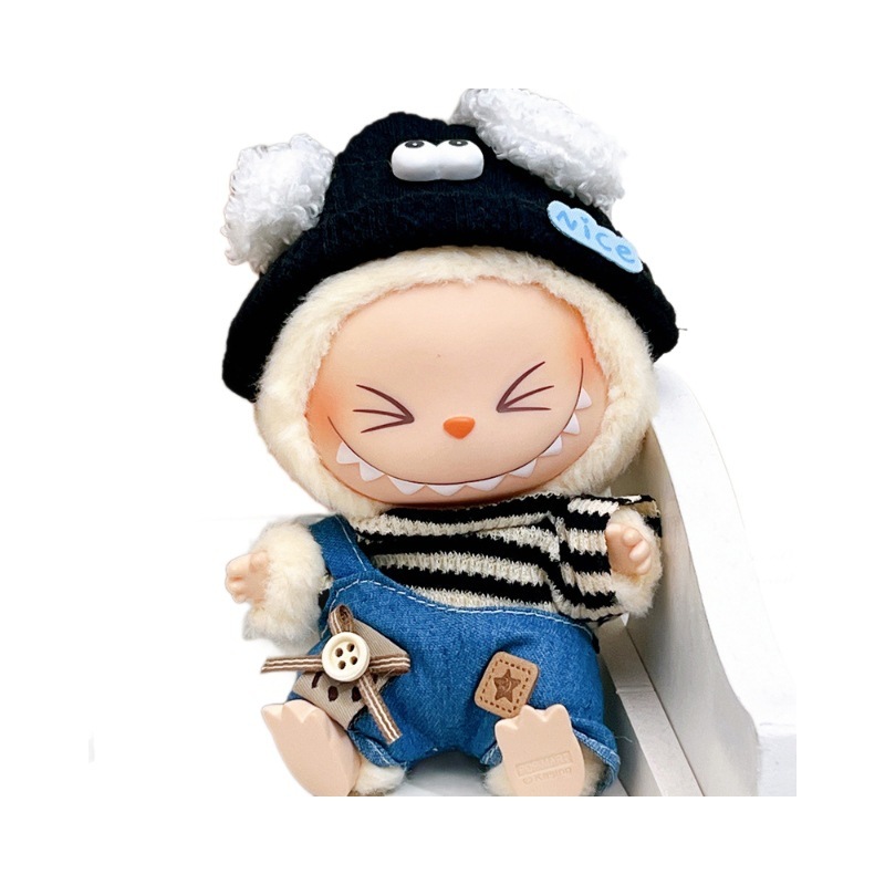 Doll Clothes Denim Suspender Pants Suit detail 6