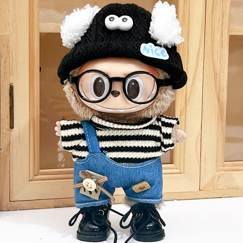 Doll Clothes Denim Suspender Pants Suit detail 3