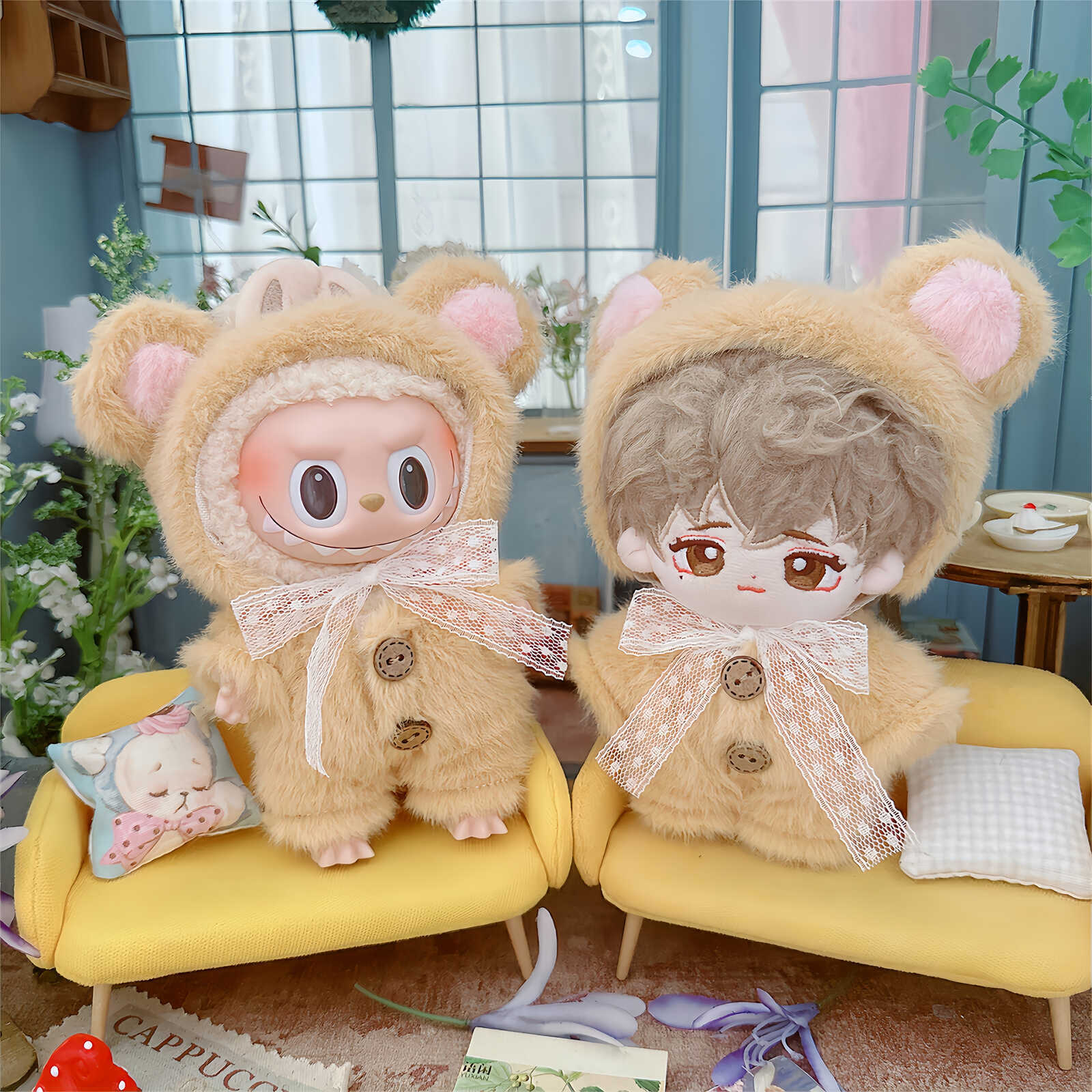 Doll Clothes Cotton Jumpsuit Hat Suit detail 2