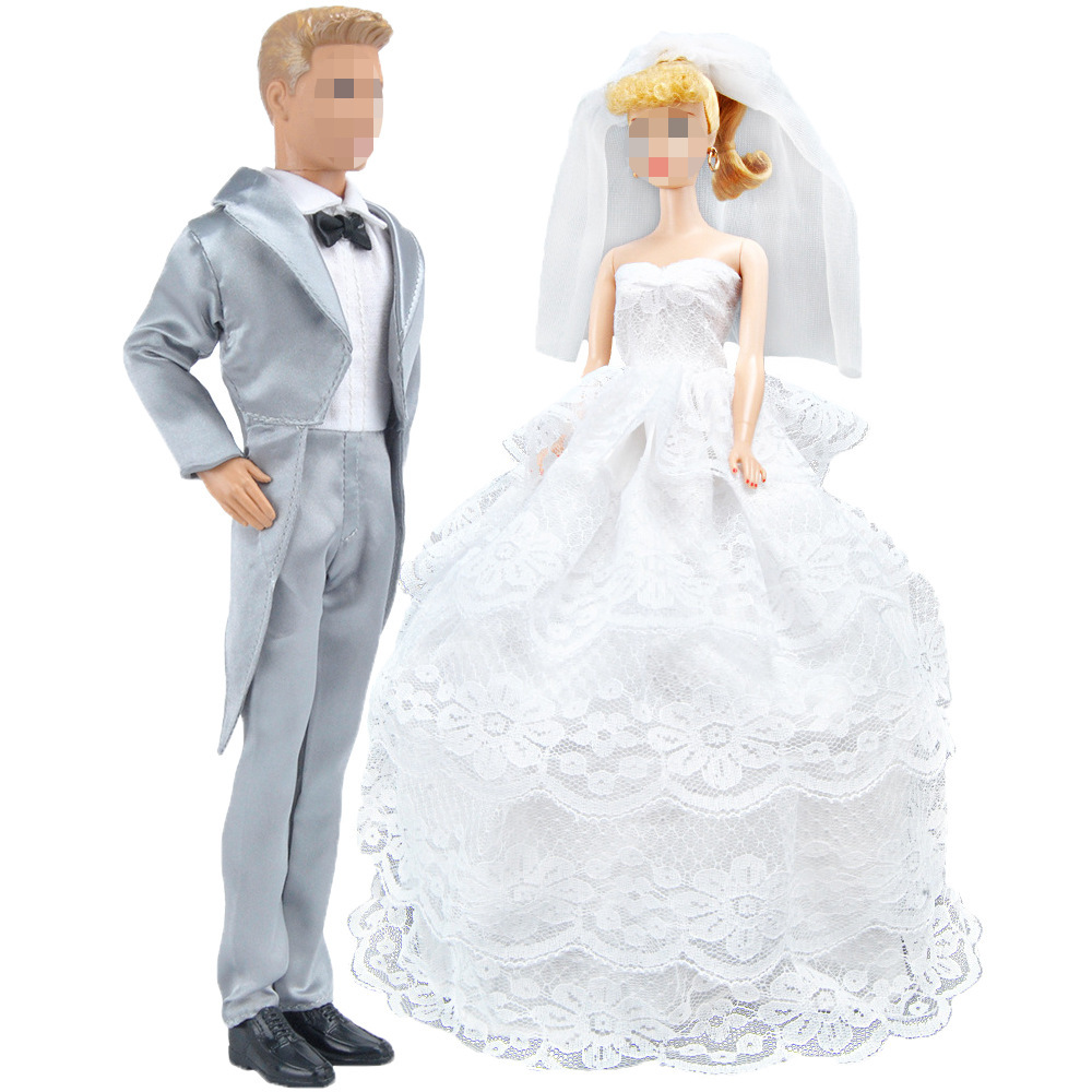 Doll Clothes Toy Doll Wedding Clothes Doll West Assembly Five Layers Wedding Dress
